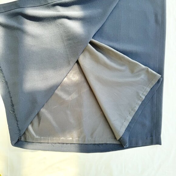 Tristan & Iseut Long Navy Wrap Skirt Fully Lined Size 9 Vintage - Picture 5 of 11